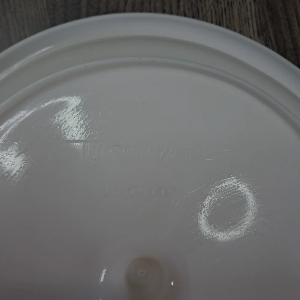 Vintage Tupperware White Suzette Divided Relish Serving Tray With Tan Lid